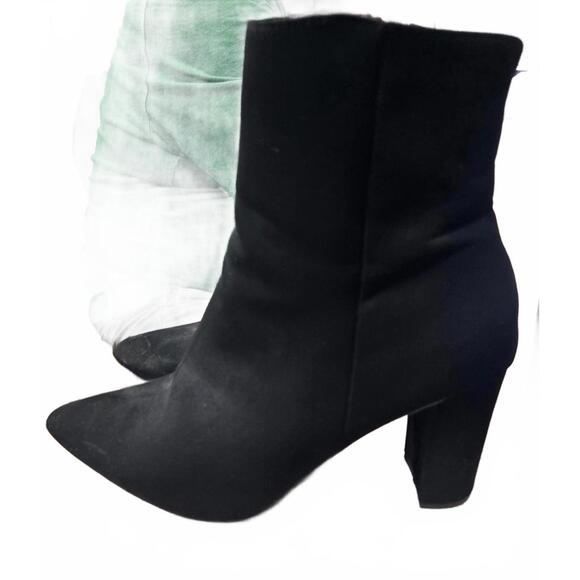 Black Women's Ankle Boots with Block Heel - Picture 4 of 7